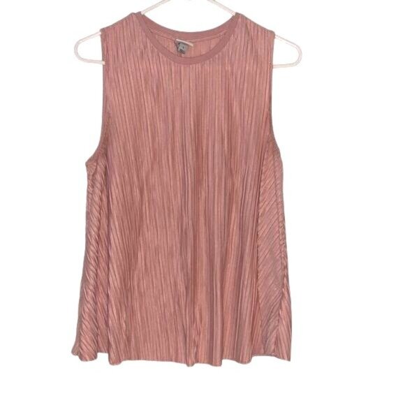 A New Day Womens Sleeveless Pleated Top Light Pink Size L - Picture 2 of 10